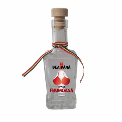 Bea pana o vezi frumoasa, sticla cu mesaj patrata, 250 ml, model divgs318 31